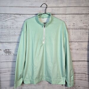 Mint Green Quarter Zip Pullover Size Medium – Lightweight Cozy Unisex